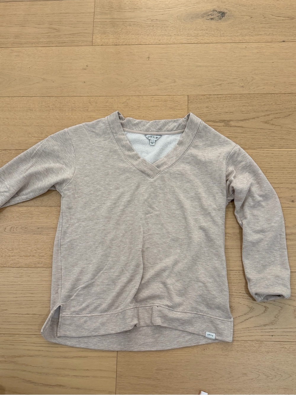 Orvis cream colored soft V neck sweater size M